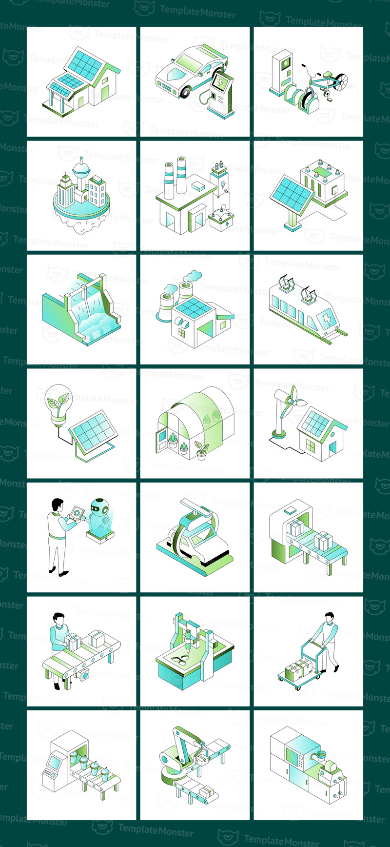 Изометрические иллюстрации перспективных технологий и инноваций. - Features Image 1