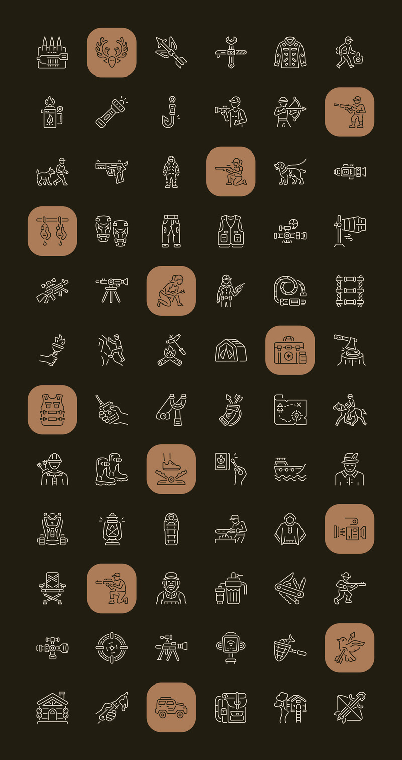 Modern Hunting Icon Art Set - Features Image 1