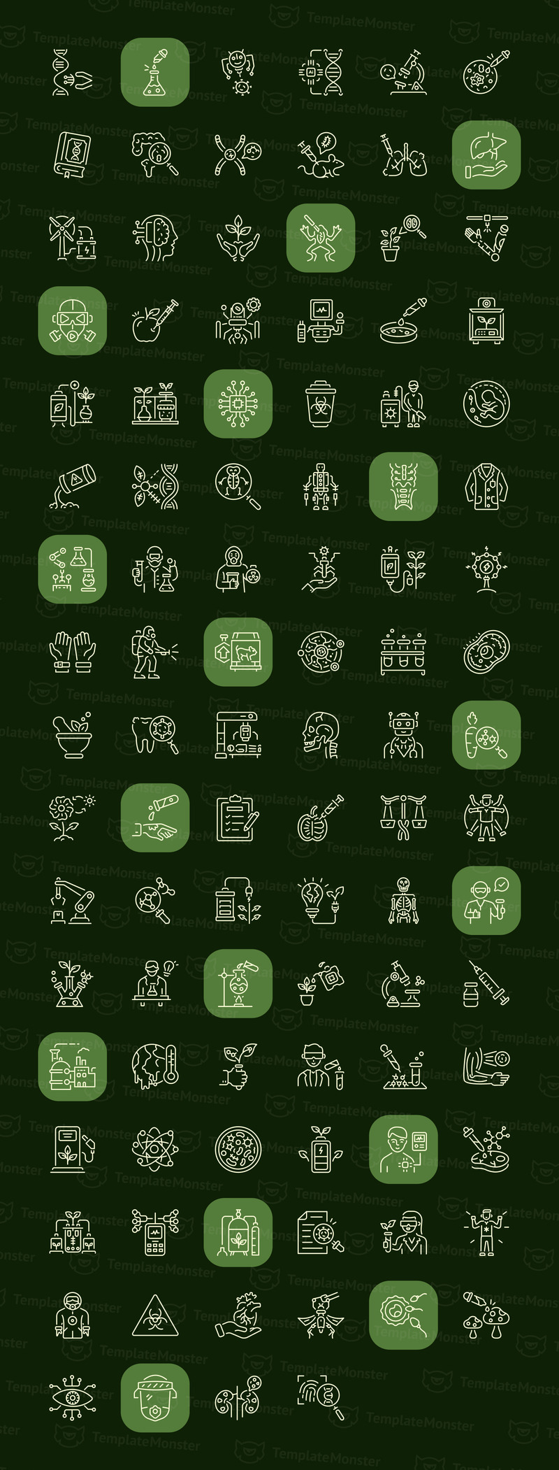 Modern Bio Line Icons Art Set - Features Image 1