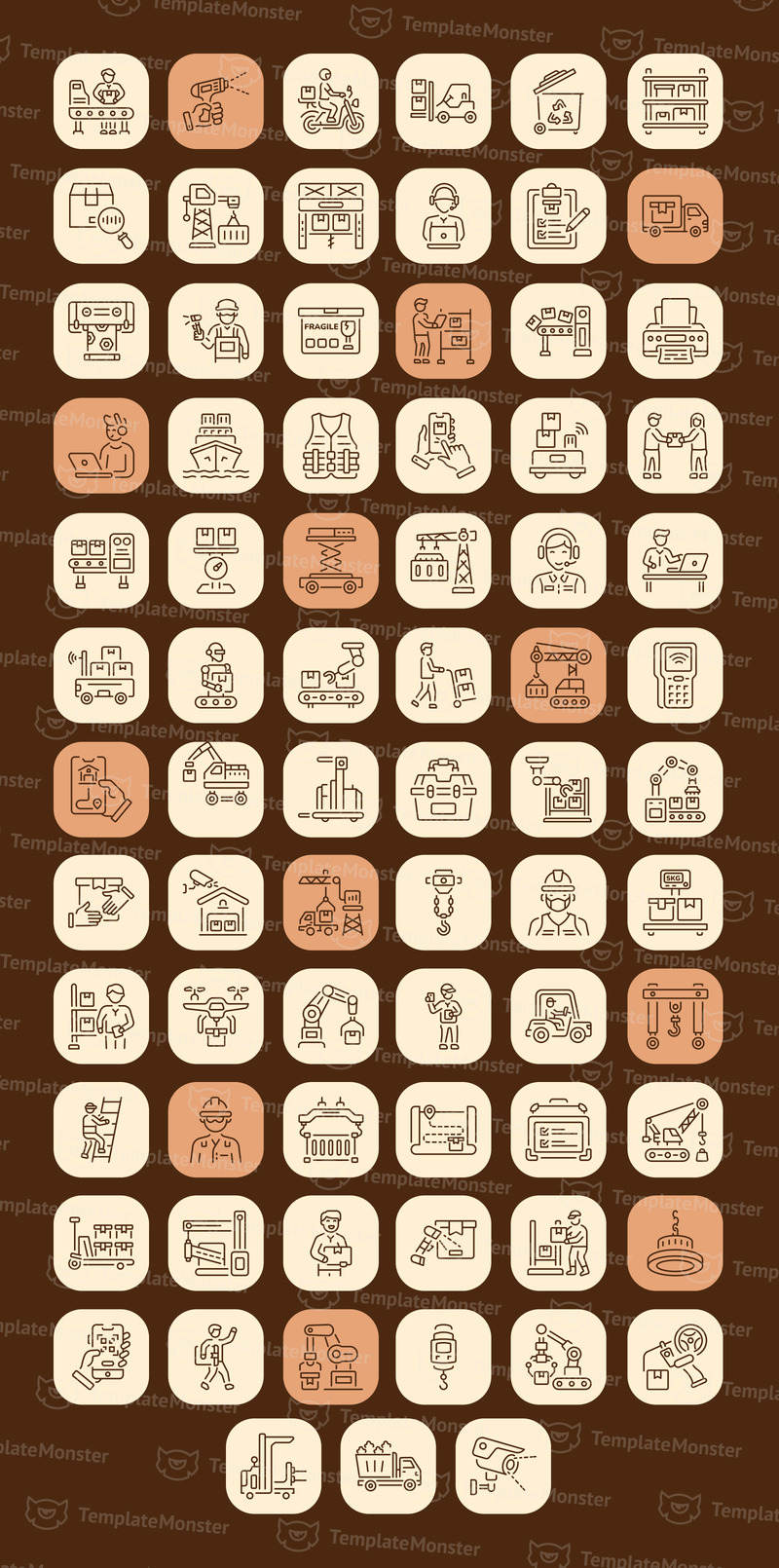 Современный набор иконок для склада - Features Image 1