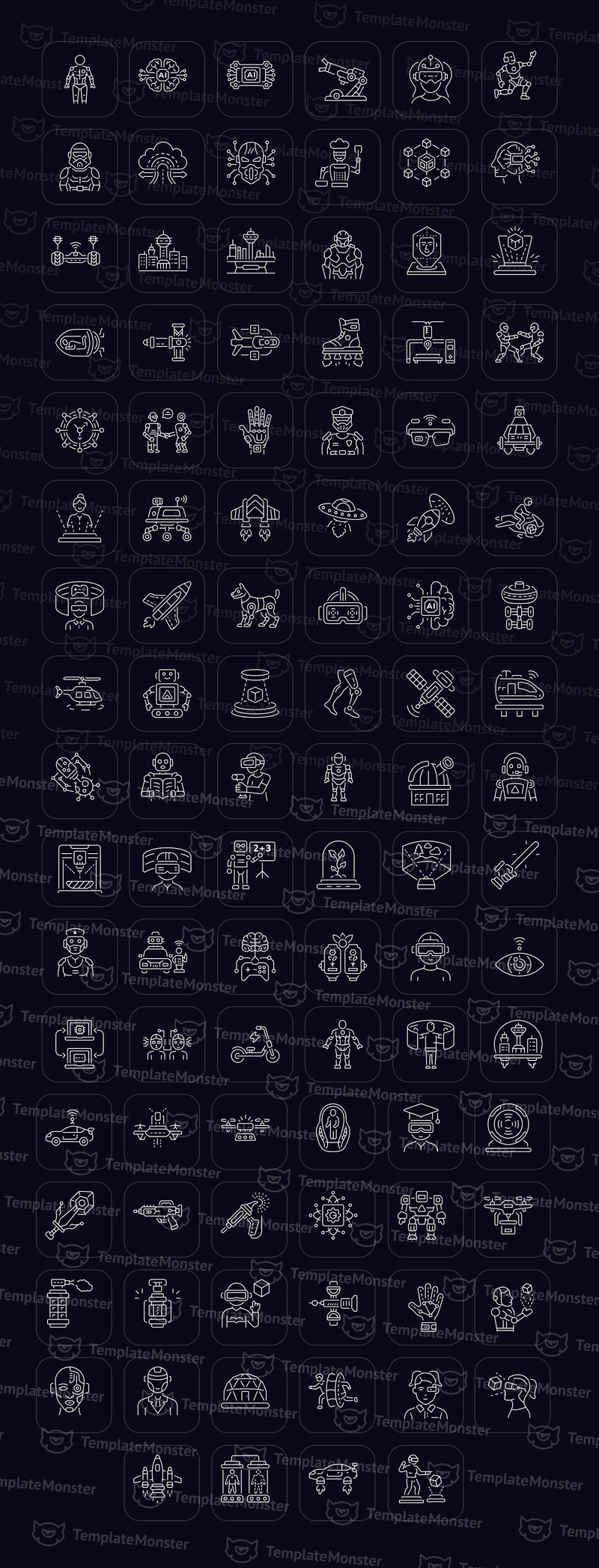 Modern Futuristic Icon Art Set - Features Image 1