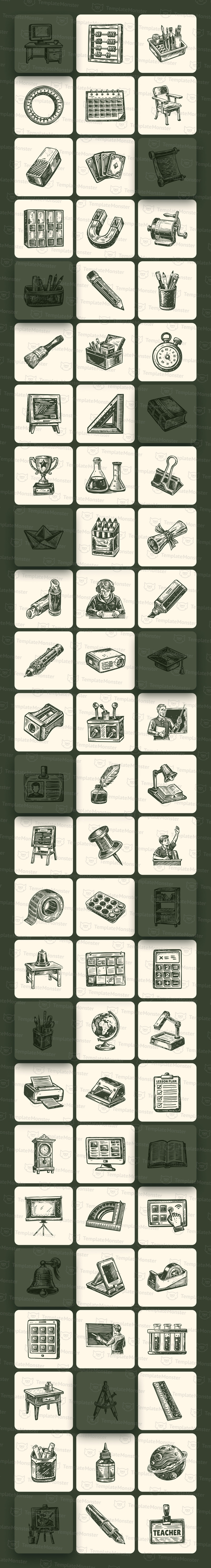 Vintage Classroom Illustration Set - Features Image 1
