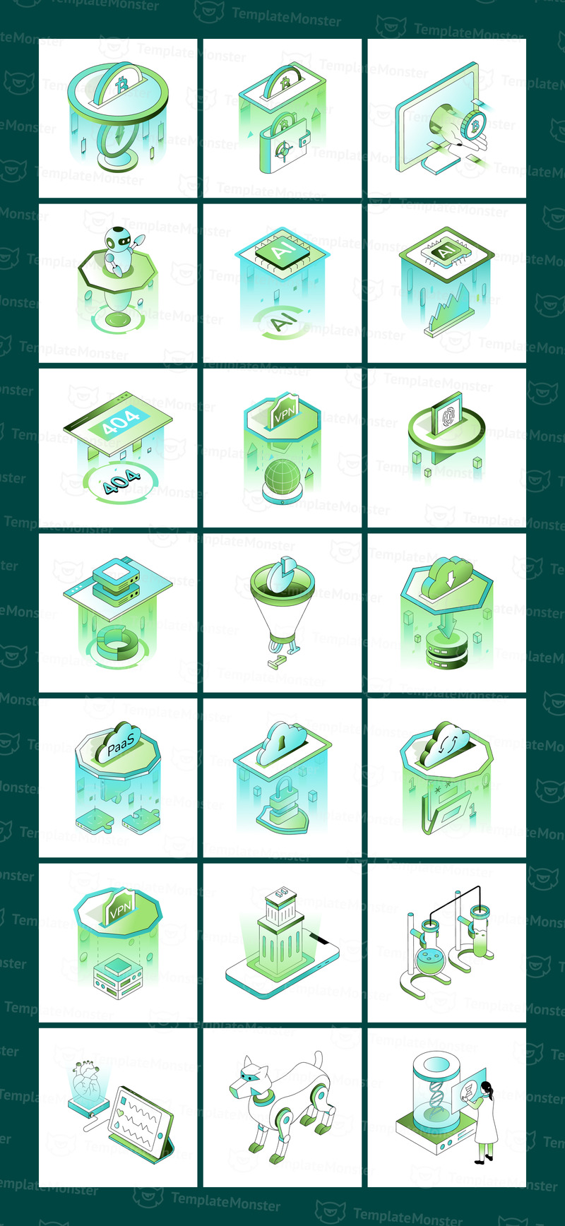 Изометрические иллюстрации перспективных технологий и инноваций. - Features Image 7