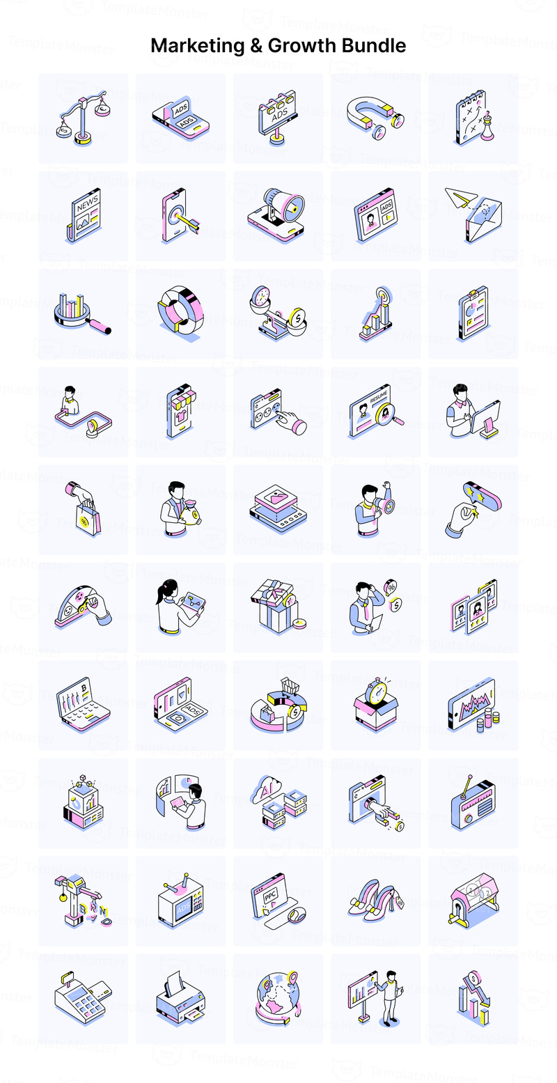 Универсальные изометрические иконки - Features Image 3