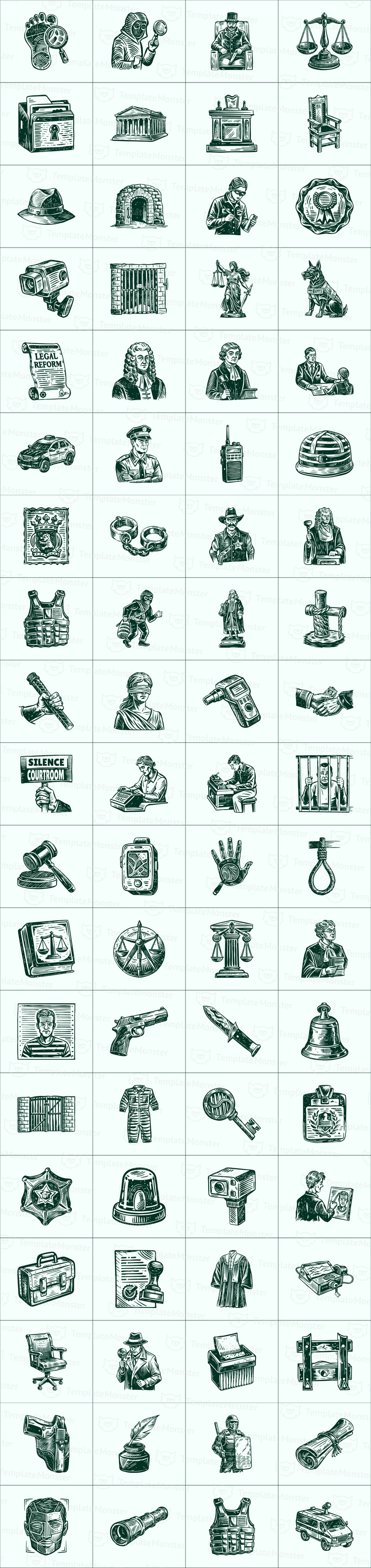 Modern Vintage Law Icons Set - Features Image 1