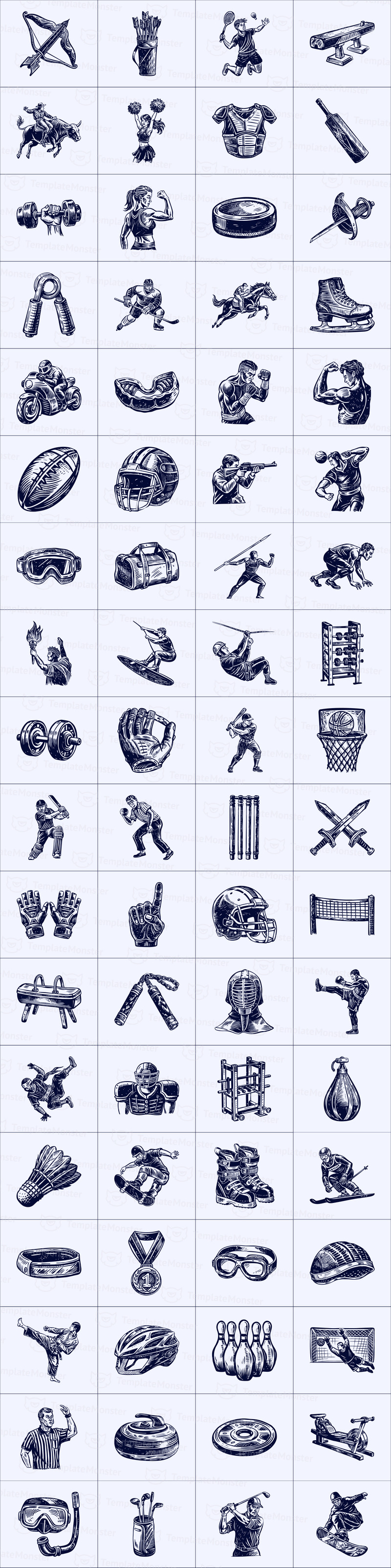 Vintage Sports Illustration Set - Features Image 1