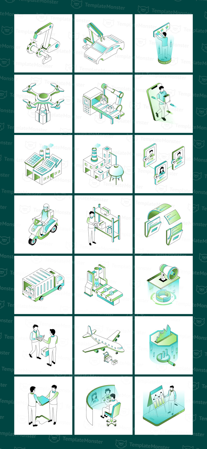 Изометрические иллюстрации перспективных технологий и инноваций. - Features Image 3