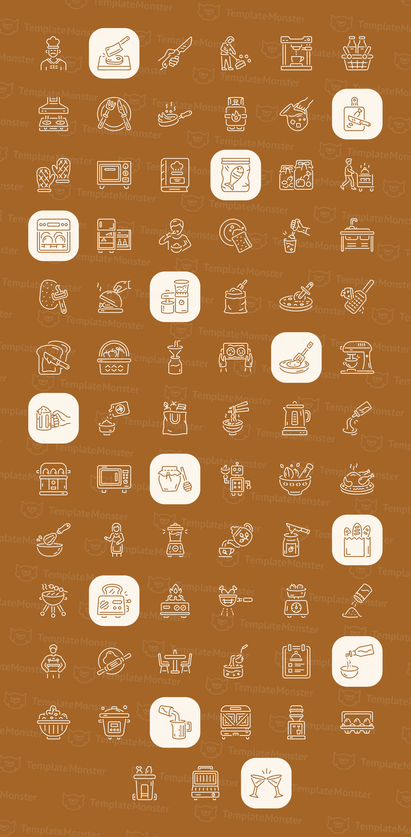 Modern Kitchen Icon Art Set - Features Image 1