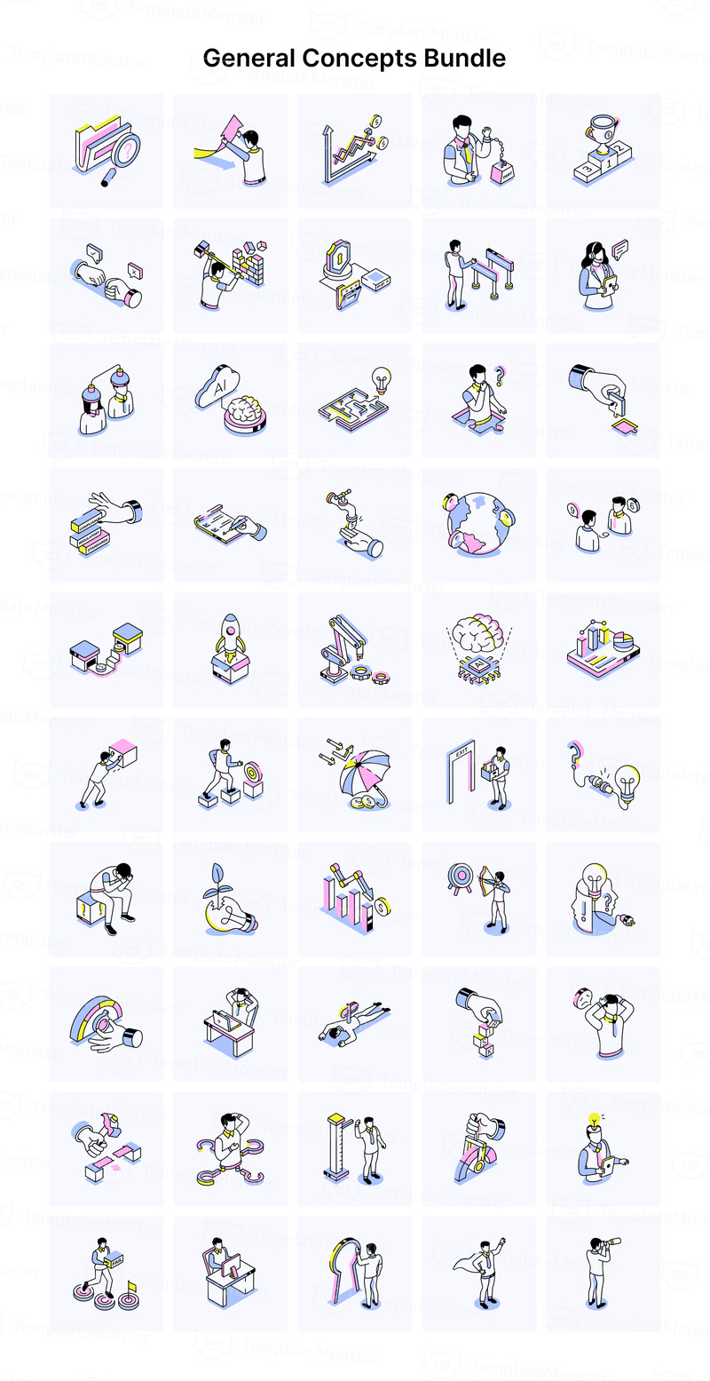 Универсальные изометрические иконки - Features Image 2
