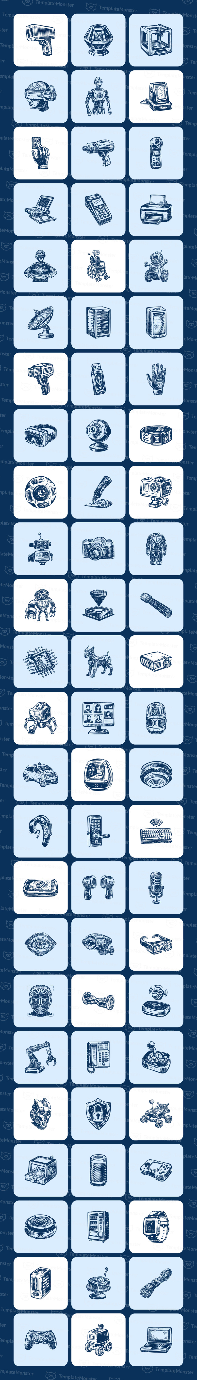 Vintage-Technologie-Illustrationssatz - Eigenschaften Bild 1