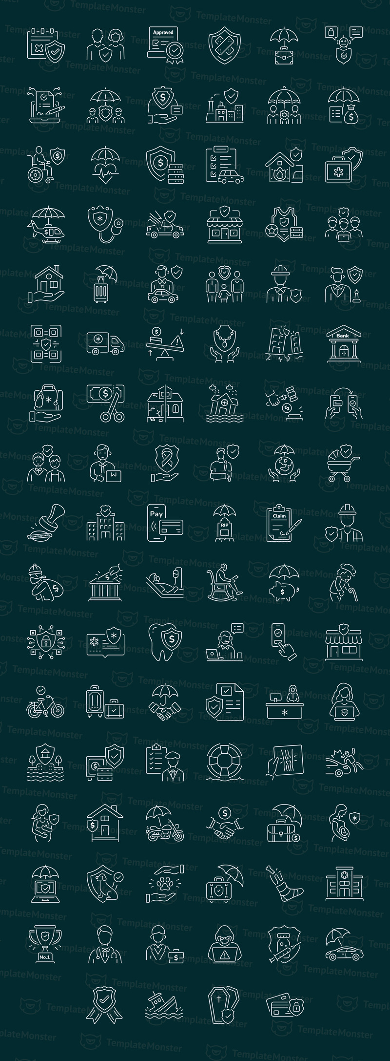 Modern Insurance Icon Set - Features Image 1