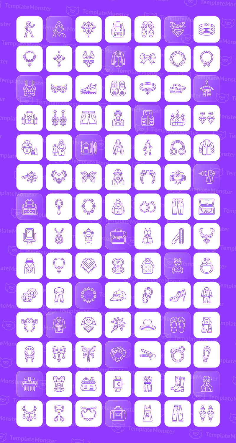 Modernt mode linje ikoner Set - Features Image 1
