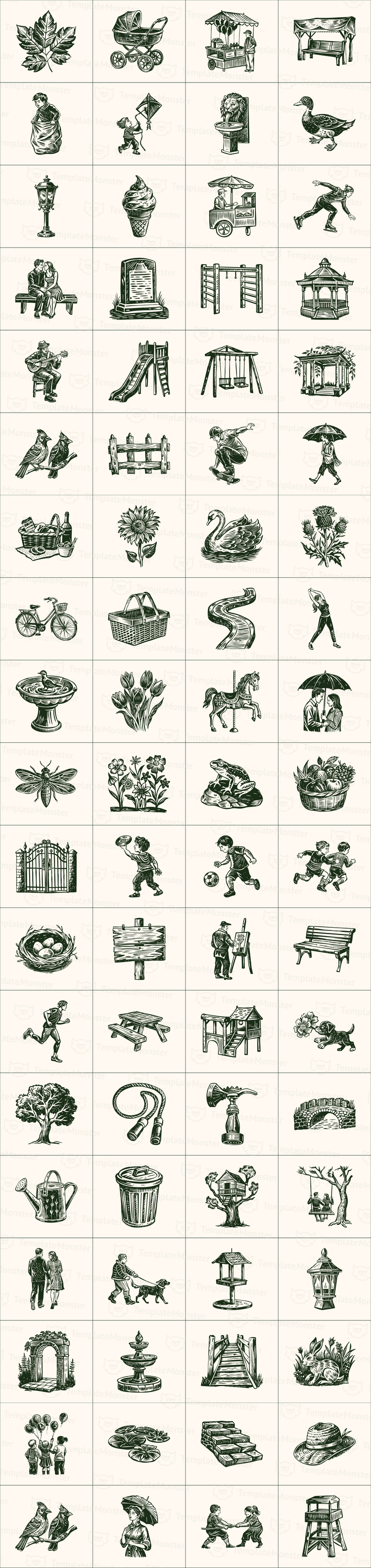 Vintage Park Illustration Set - Features Image 1