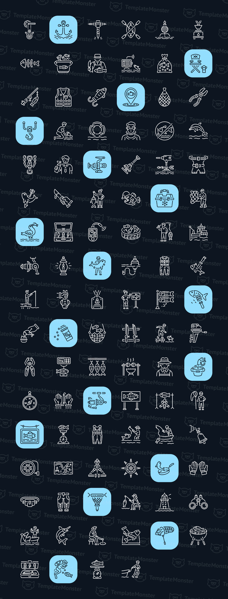 Modern Fishing Icon Art Set - Features Image 1