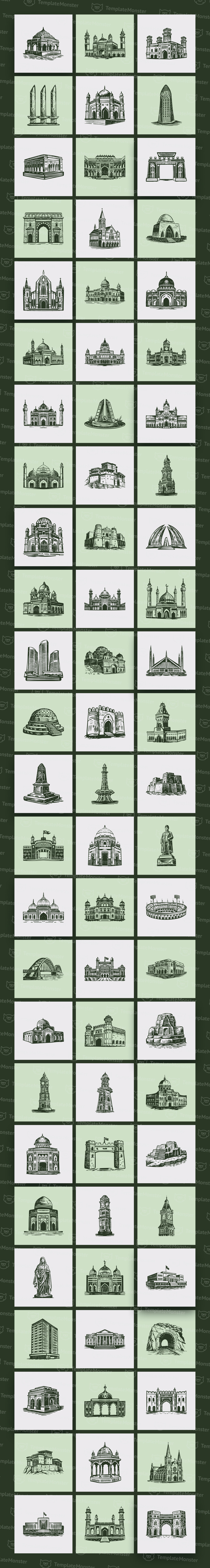 Pakistan Landmark Illustration Art Set - Features Image 1