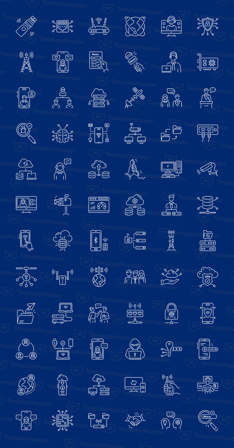 Коллекция иконок для сетей - Features Image 1