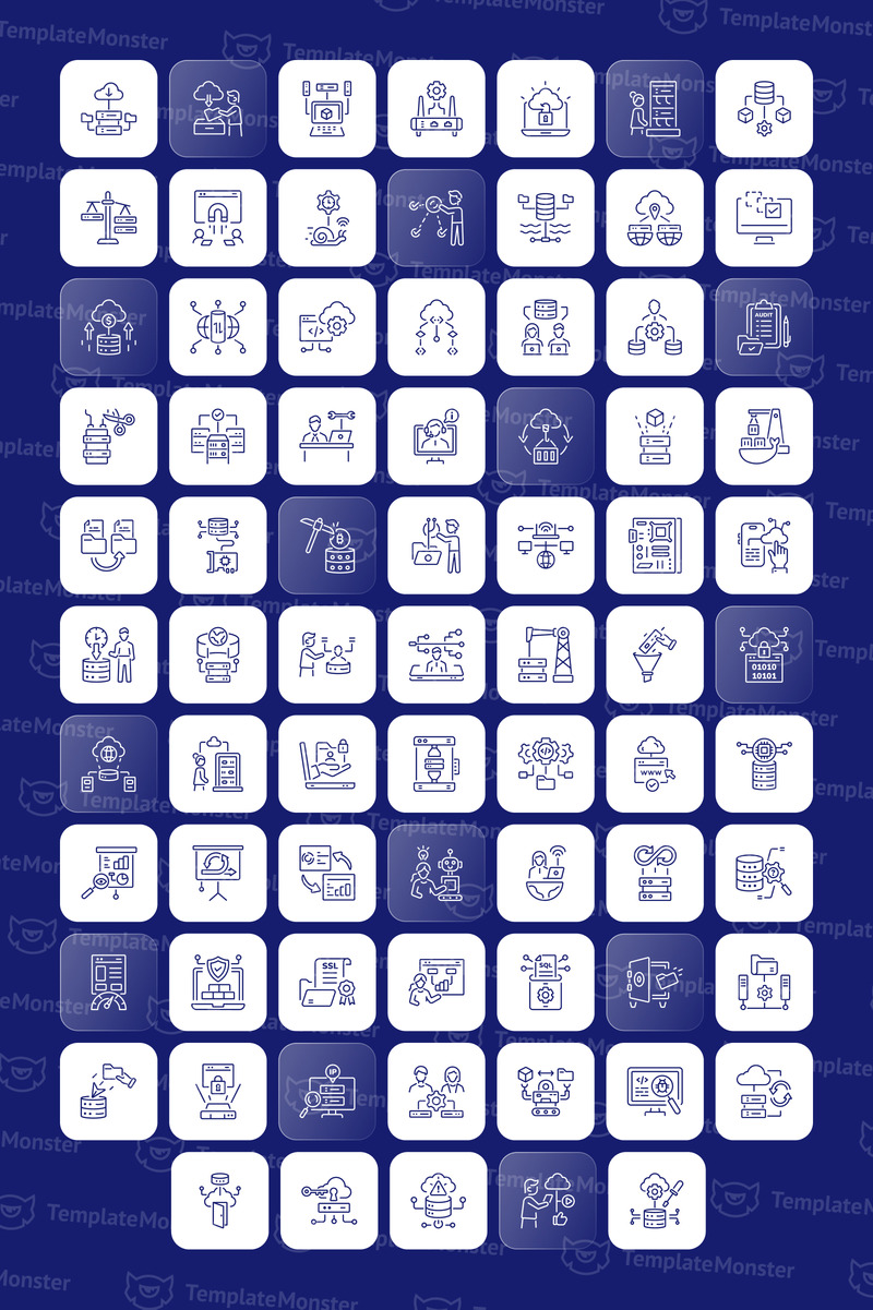 Современные иконки облачных сетей - Features Image 1