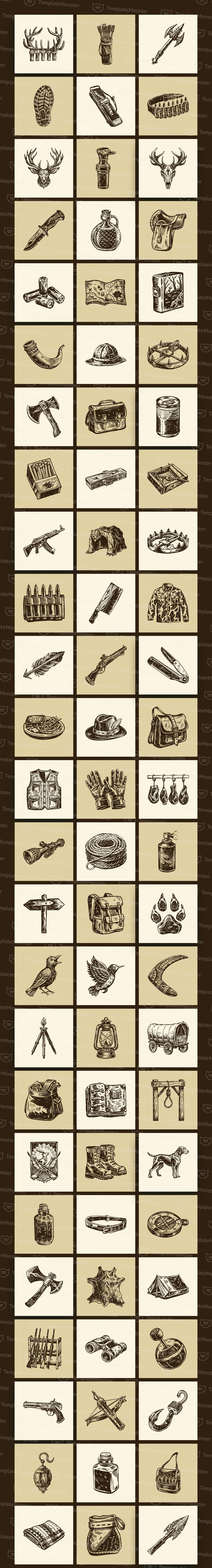 Vintage Hunting Art Illustration Set - Features Image 1