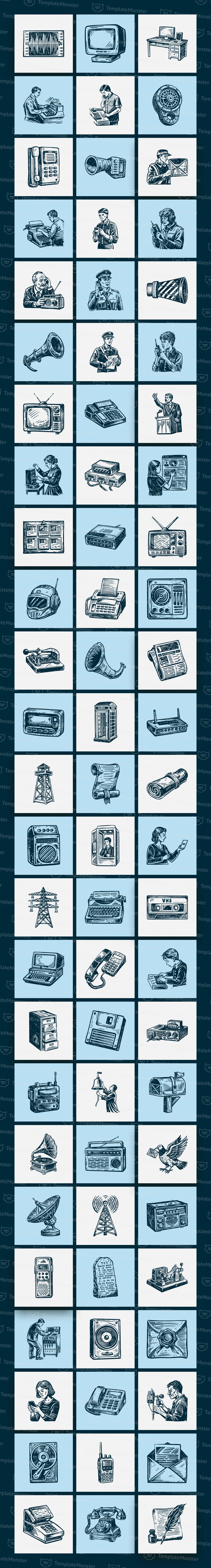 Vintage Communication Illustration Set - Features Image 1