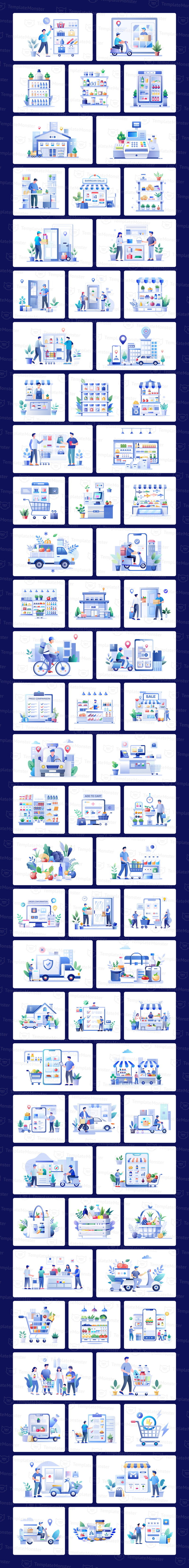 Illustrationer för livsmedelsbutiker - Features Image 1