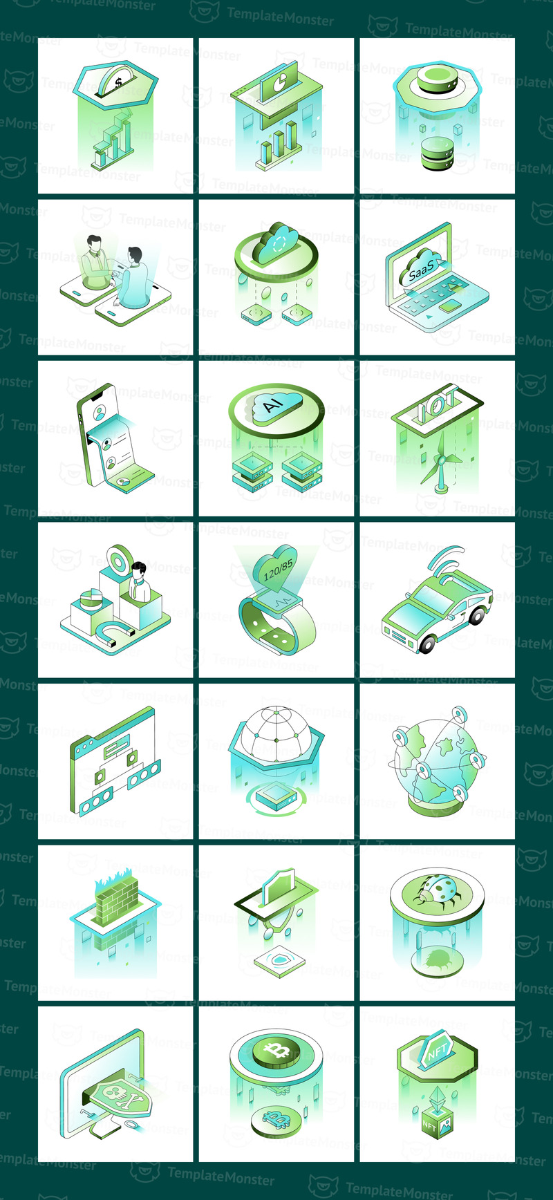 Изометрические иллюстрации перспективных технологий и инноваций. - Features Image 6