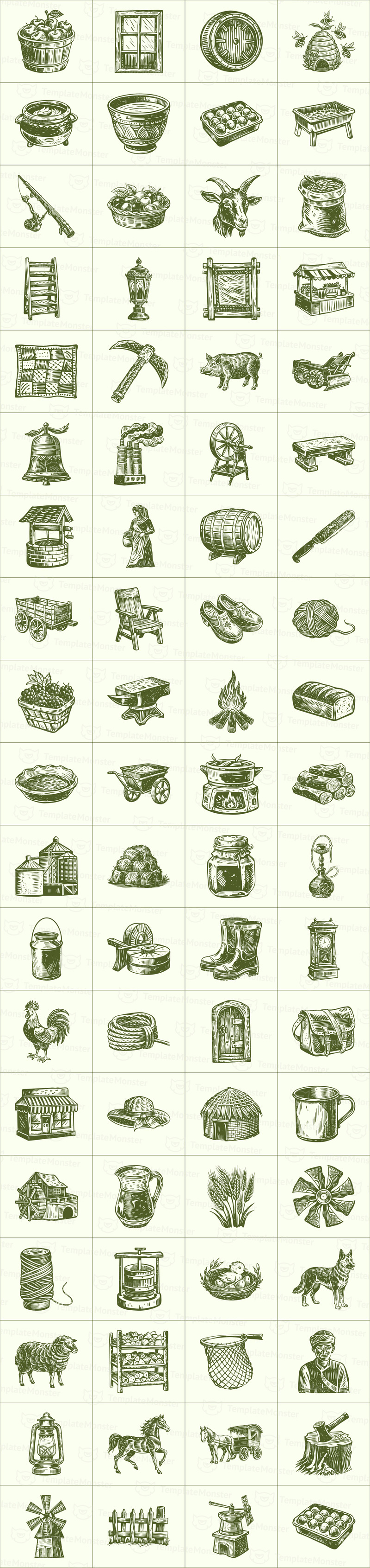 Vintage Village Illustration Set - Features Image 1