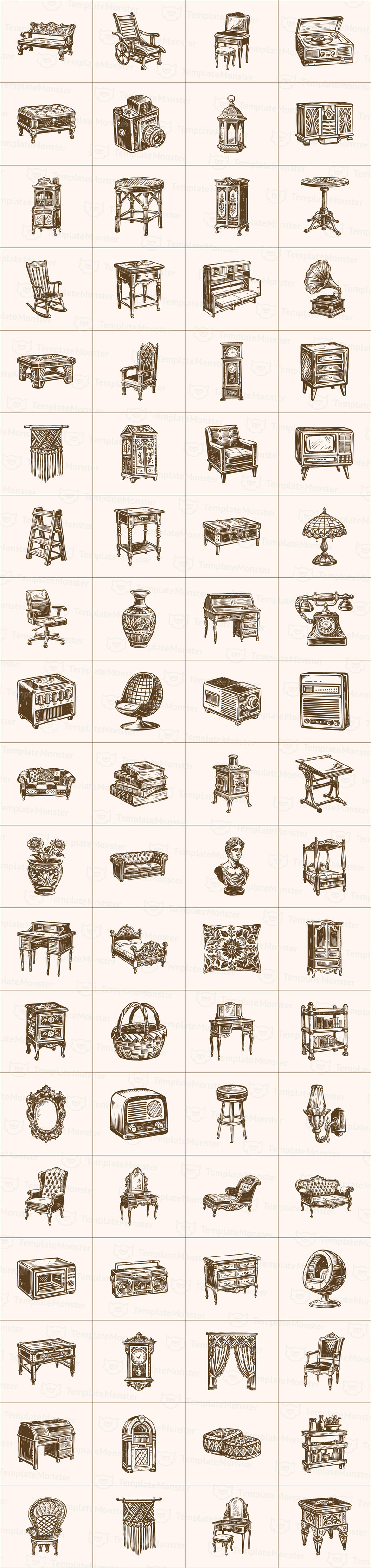 Vintage Interior illustration Set - Features Image 1