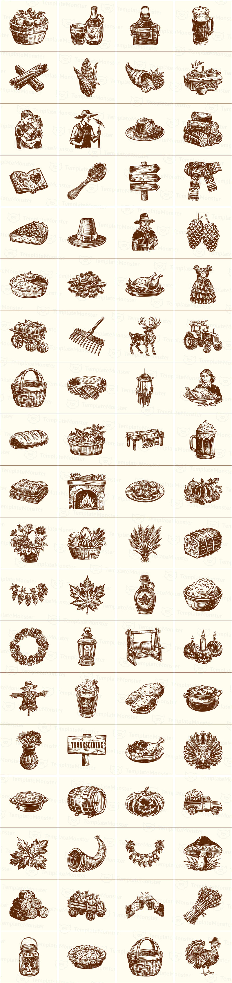 Vintage Thanksgiving Art Set - Features Image 1