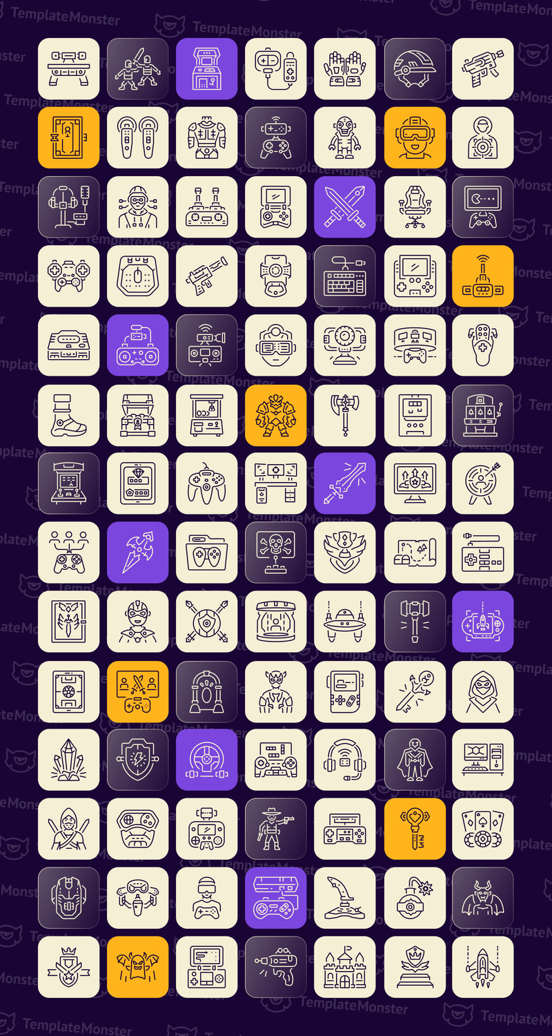 Modern Video Game Icons Set - Features Image 1
