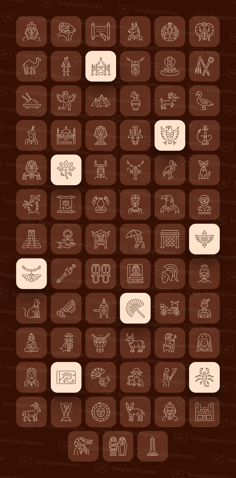 Современный египетский набор иконок - Features Image 1