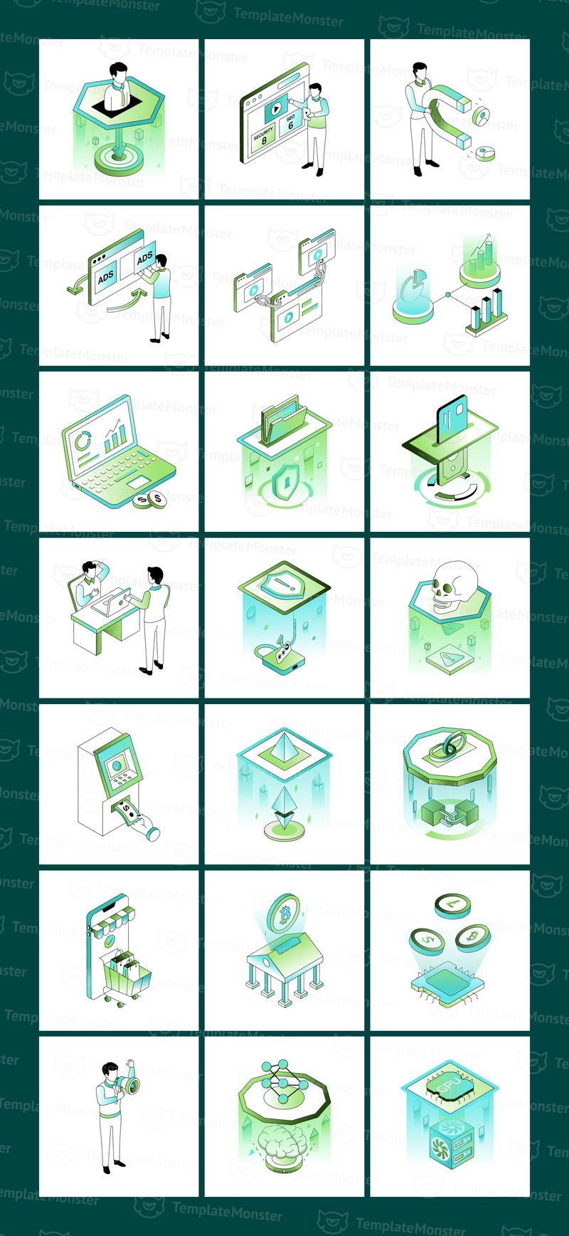 Изометрические иллюстрации перспективных технологий и инноваций. - Features Image 5