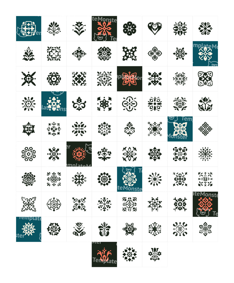 黑色和白色的花店图标 - Features Image 1