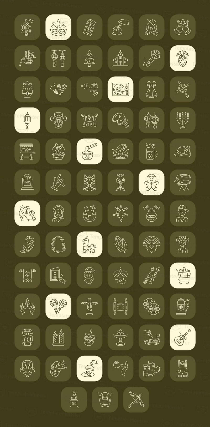 Modern Festival Icon Art Set - Features Image 1