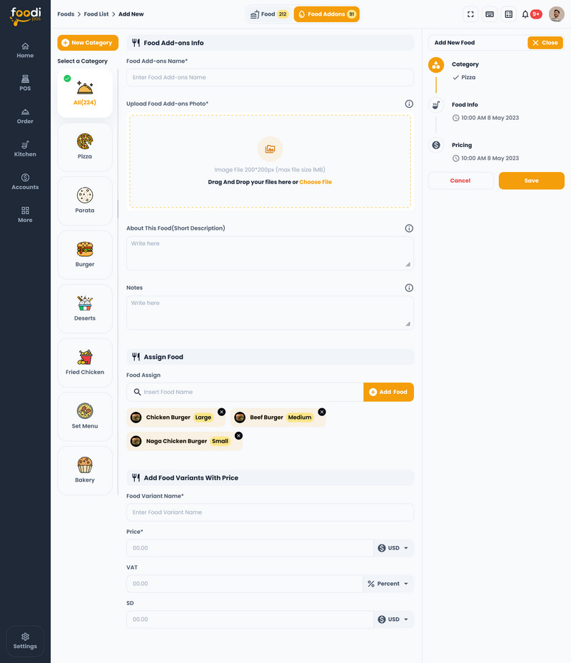 FoodiPOS - Een restaurant- en POS-UI-kit met Figma-bestand in de lichte en donkere modus - Features Image 2