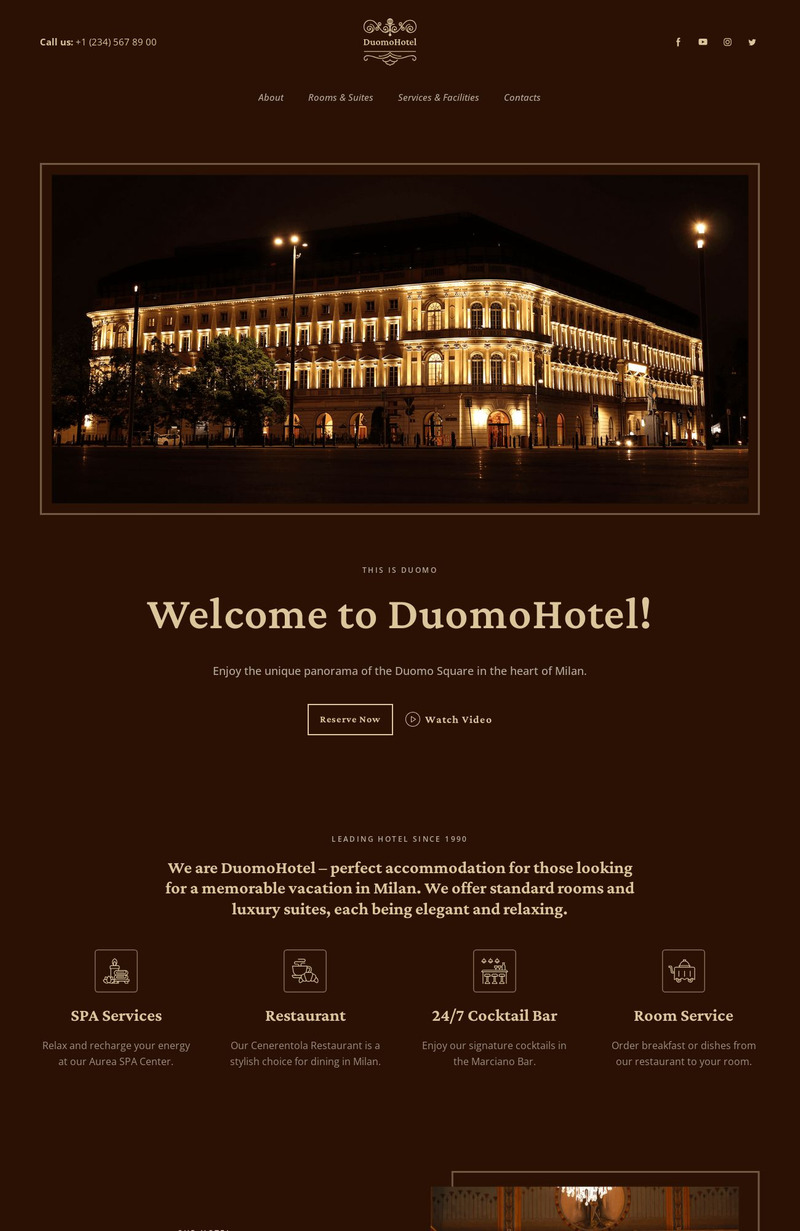 Free Hotel Weblium Template - Features Image 1