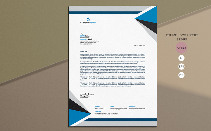 Modern letterhead template - Corporate identity template - Features Image 1