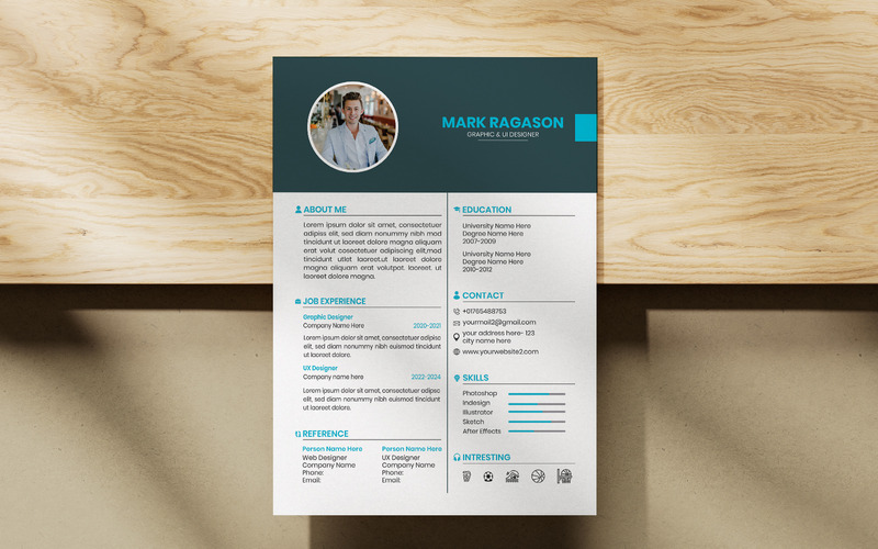 Professional Resume Template Design,  Word & PSD Resume - Features Image 2