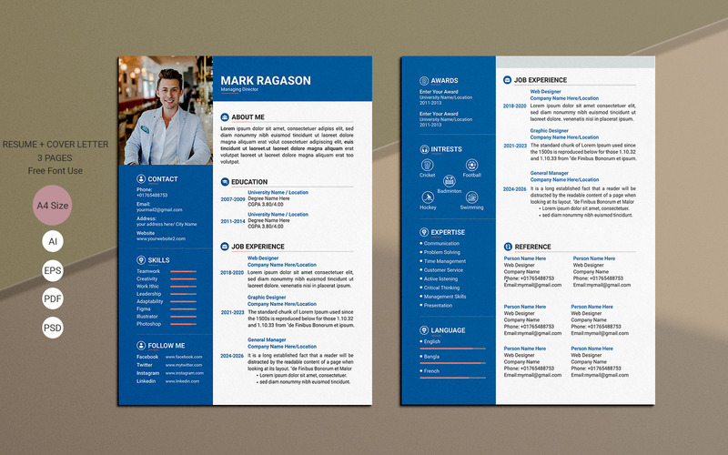 Önéletrajz és motivációs levél sablon, üzleti önéletrajz sablon - Features Image 1