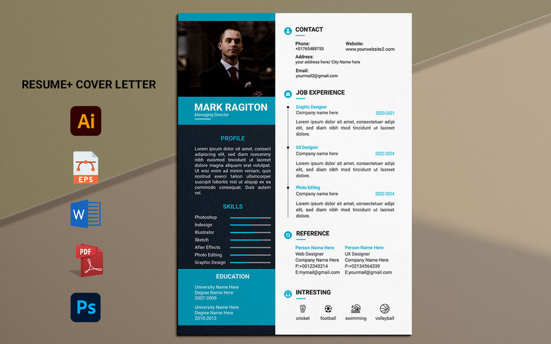 Professional Resume Template with Cover Letter - Features Image 1