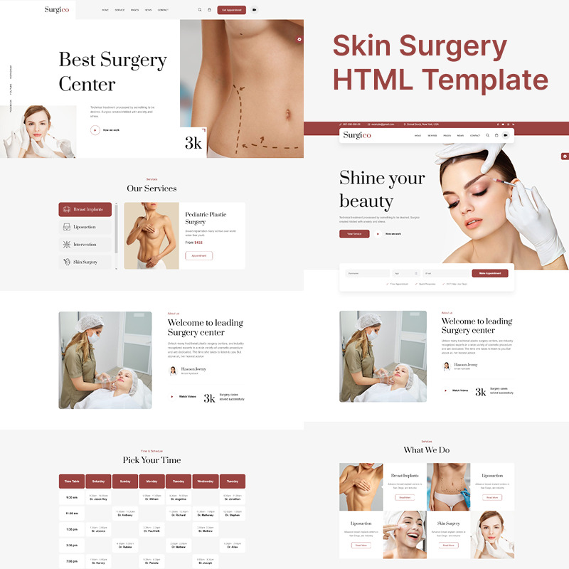 Surgico - HTML-шаблон для пластической хирургии и ухода за кожей - Features Image 1