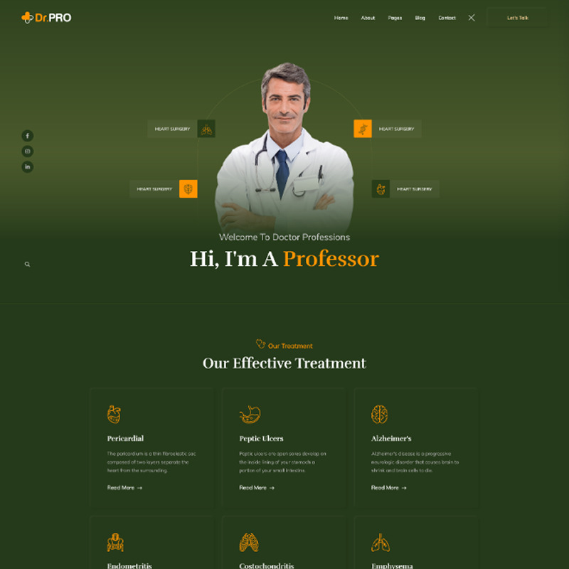 Drpro - Plantilla HTML para portafolio médico - Características Imagen 1
