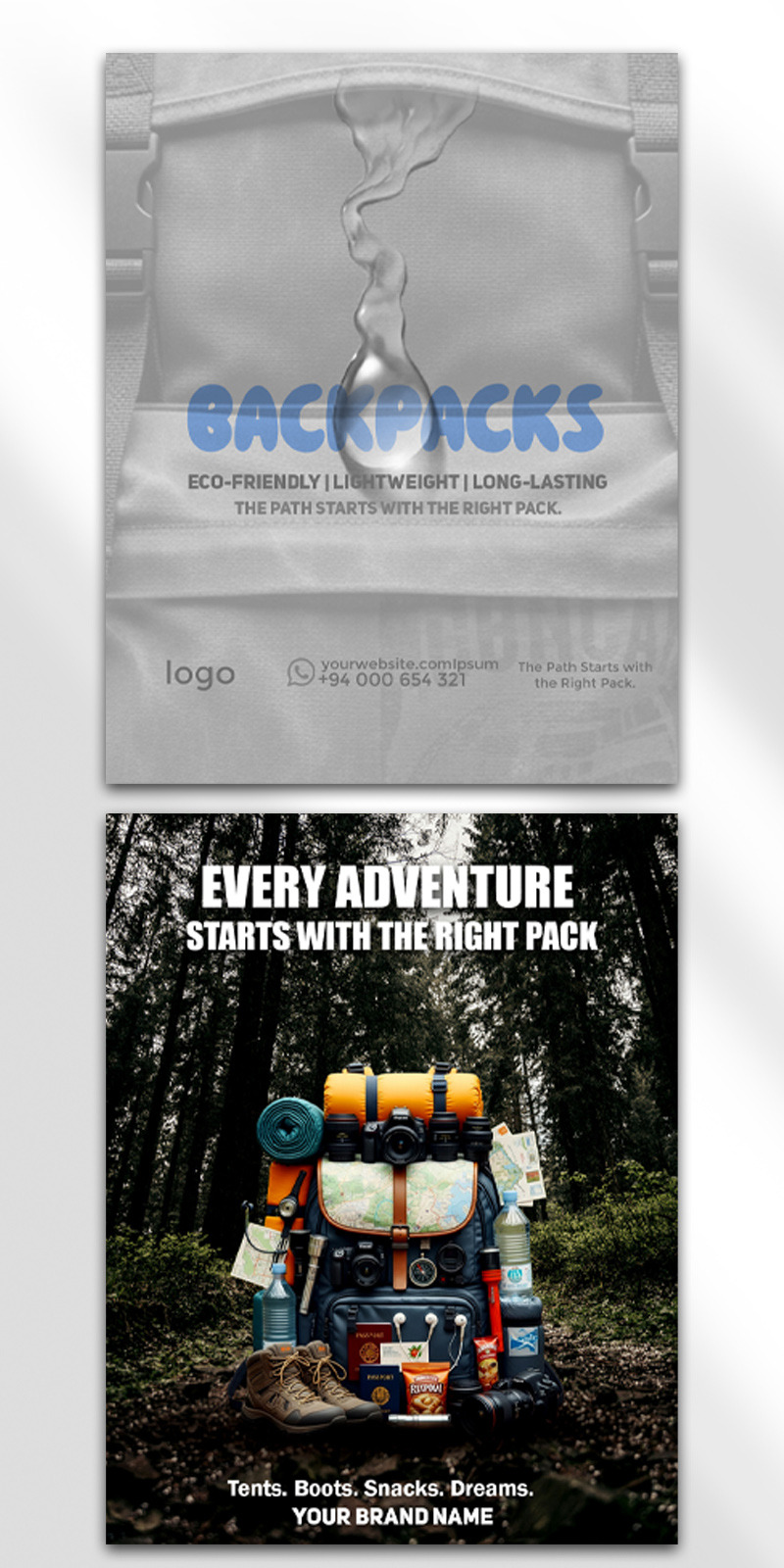 Adventure Travel Backpack Promo Banner Set | Editable PSD Templates - Features Image 2
