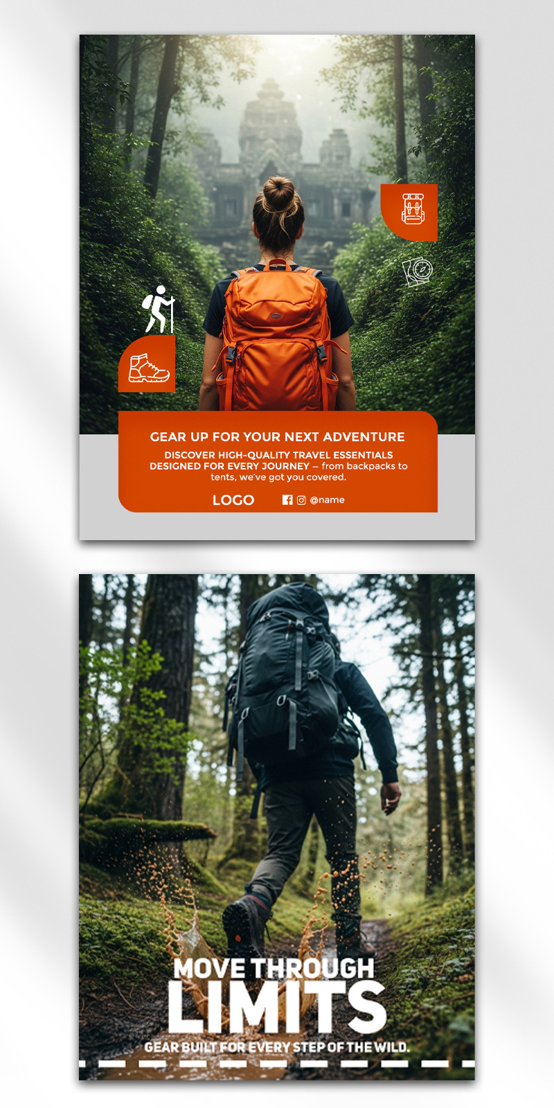 Adventure Travel Backpack Promo Banner Set | Editable PSD Templates - Features Image 1