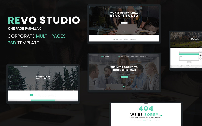Revo Studio - One Page PSD Template - Features Image 1