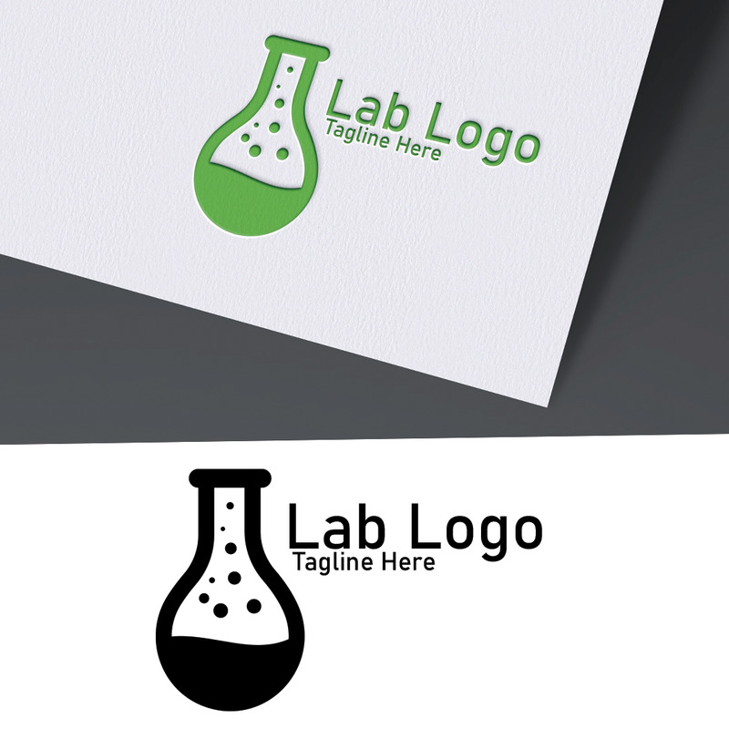 Green lab logo design template for science and research - Features Image 1