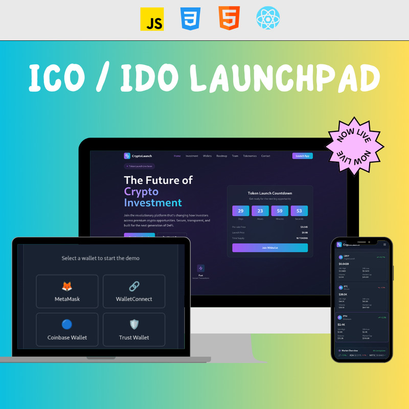 Kryptolansering - Mall för landningssida för tokenlansering och ICO/IDO-investeringar - Features Image 2