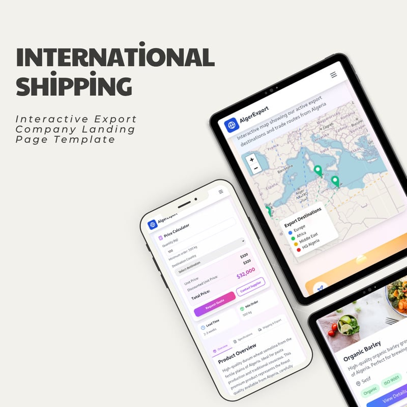 Global Export – Интерактивный шаблон целевой страницы экспортной и судоходной компании - Features Image 1