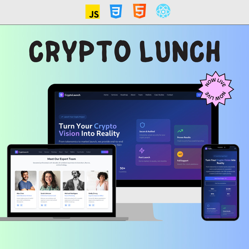 Kompletní kryptoměnová webová šablona pro launchpady a tokenové projekty - Features Image 2