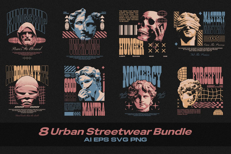 Urban Streetwear T-shirt Design Bundle - Features Image 1