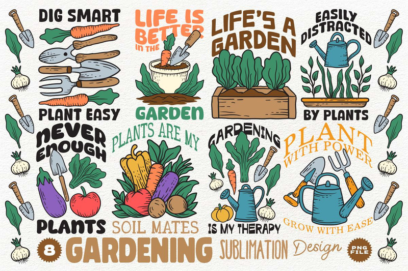 Gardening Sublimation Designs Bundle PNG - Features Image 1